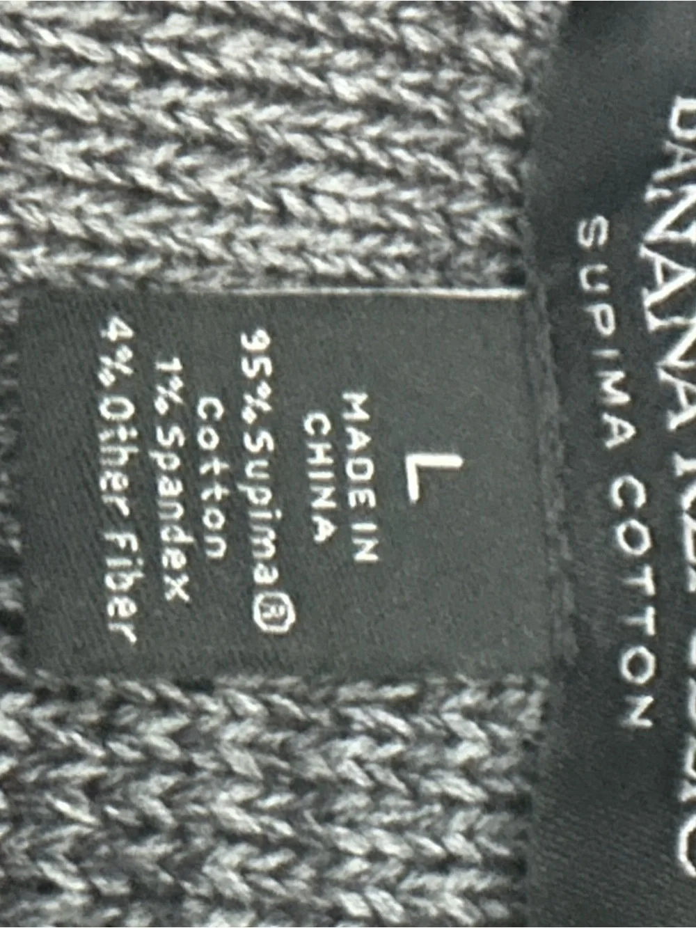Banana Republic Supima Cotton Men's Full-Zip Charcoal Knit Sweater Jacket. Lg